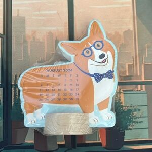 Molly & Rex 2024-2025 Corgi Dog 12 Month Mini 3" Stand Up Desk Calendar - New